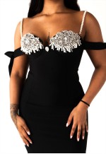Nairobi Embellished Drape Bow Dress