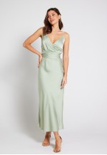 Louisa Tie Waist Cami Wrap Maxi Dress - Sage Green