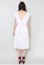 80's Vintage Skirt and Matching Blouse White Pink Star Print