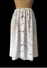 80's Vintage Skirt and Matching Blouse White Pink Star Print