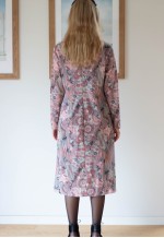 Pastel pink and green long sleeve French dress