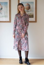 Pastel pink and green long sleeve French dress